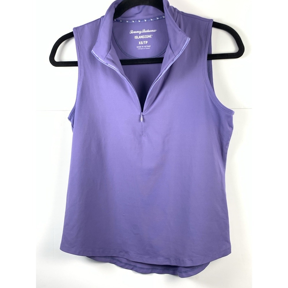 Tommy Bahama IslandZone Golf Tank Top Womens XS Purple 1/4 Zip Sleeveless - Picture 5 of 14